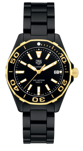 TAG Heuer Aquaracer 300M Quartz 35 Ceramic / Yellow Gold / Black / Bracelet
